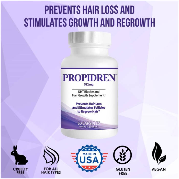 Propidren by HairGenics - DHT 阻斷劑與生髮補充品 | 刺激毛囊並促進頭髮再生