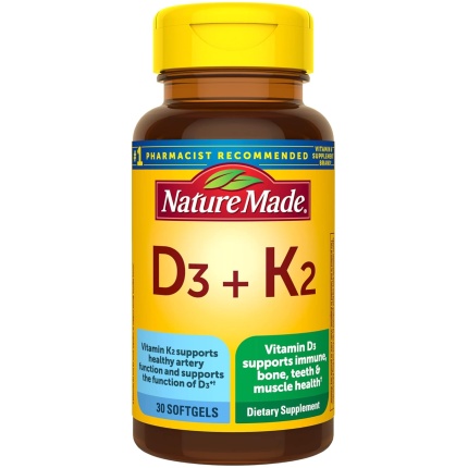 Nature Made 維生素 D3 K2 – 5000 IU (125 微克) 30 粒軟膠囊 | 30 天用量