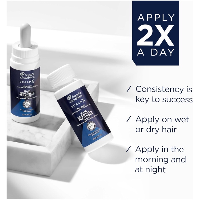 Head & Shoulders Scalp X 5% 米諾地爾生髮治療 – 男士專用 (60ml/支）| 3 瓶裝 （3 個月用量）