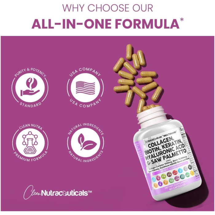 Clean Nutraceuticals 膠原蛋白膠囊 | 90 粒裝