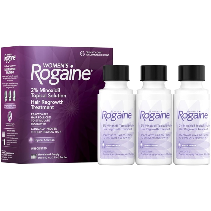 Rogaine 女士專用 2% 米諾地爾外用溶液 –  3支 x 6 安士 | 3 個月用量