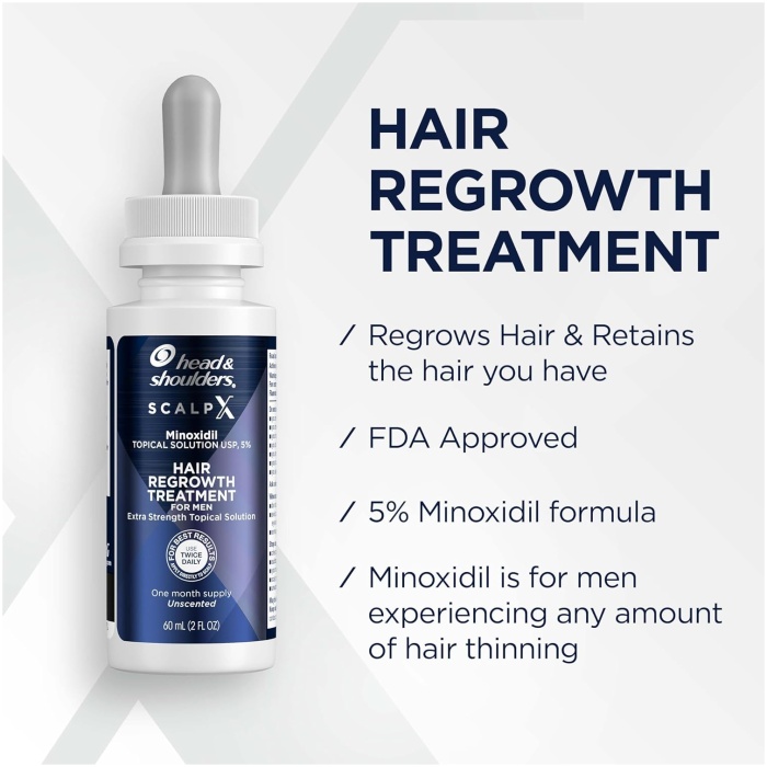 Head & Shoulders Scalp X 5% 米諾地爾生髮治療 – 男士專用 (60ml/支）| 3 瓶裝 （3 個月用量）