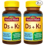 Nature Made 維生素 D3 與 K2，5000 IU 125 微克 x 30 粒軟膠囊 (2 瓶裝)