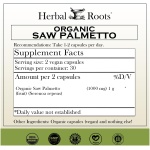 Herbal Roots 有機鋸棕櫚膠囊 1,000毫克 x 60粒有機純素膠囊