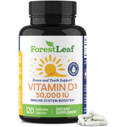 ForestLeaf 維生素 D3 50000 IU 維生素 D3 補充品 x 120 粒裝