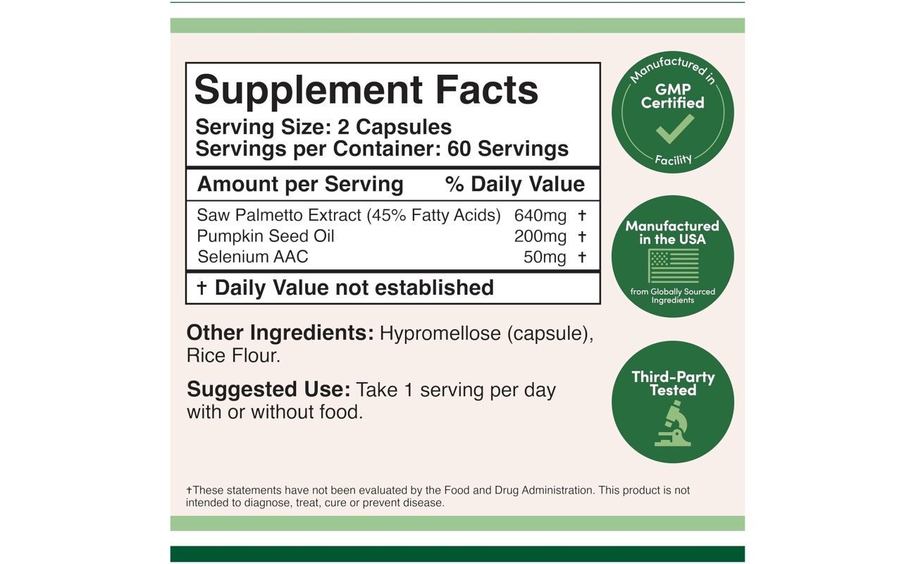 Double Wood Supplements 男性前列腺保健膠囊 - 30天高效配方 (120粒/瓶)