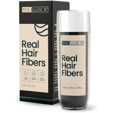 Hair Illusion 天然真髮纖維 - 1.34 Ounce (pack Of 1), Black