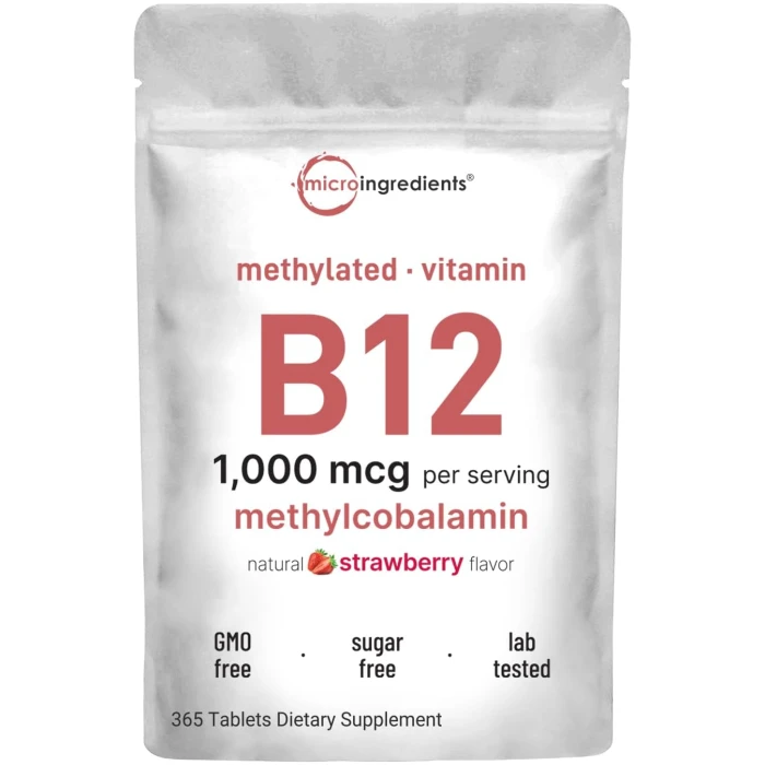 Micro Ingredients 維他命b12 1000微克 | 活性甲基b12 X 365粒 (1年份量)