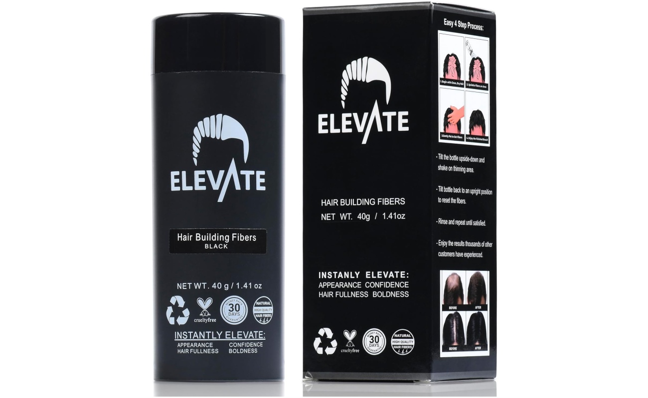 Elevate 增髮纖維 | 100%天然角蛋白纖維 | 男女適用 | 大容量40克瓶裝